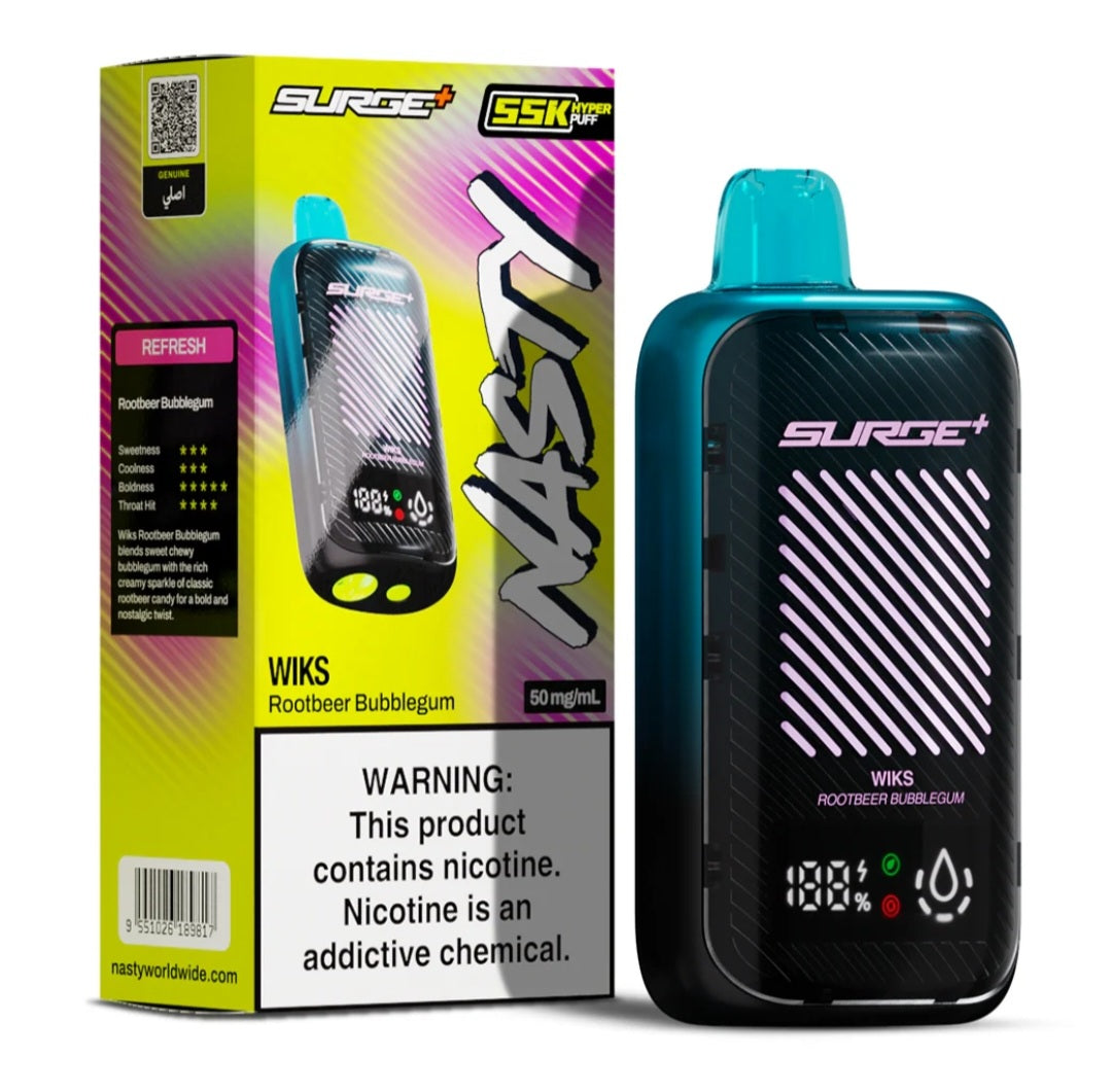 Nasty surge 55000 puffs 55k Rootbeer bubblegum