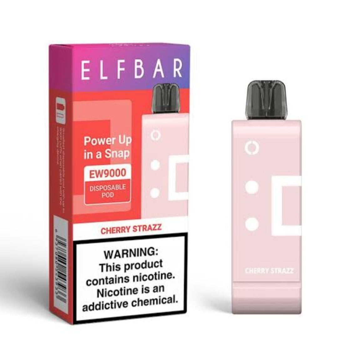 Elf bar ew 9000 puffs pod cherry strazz
