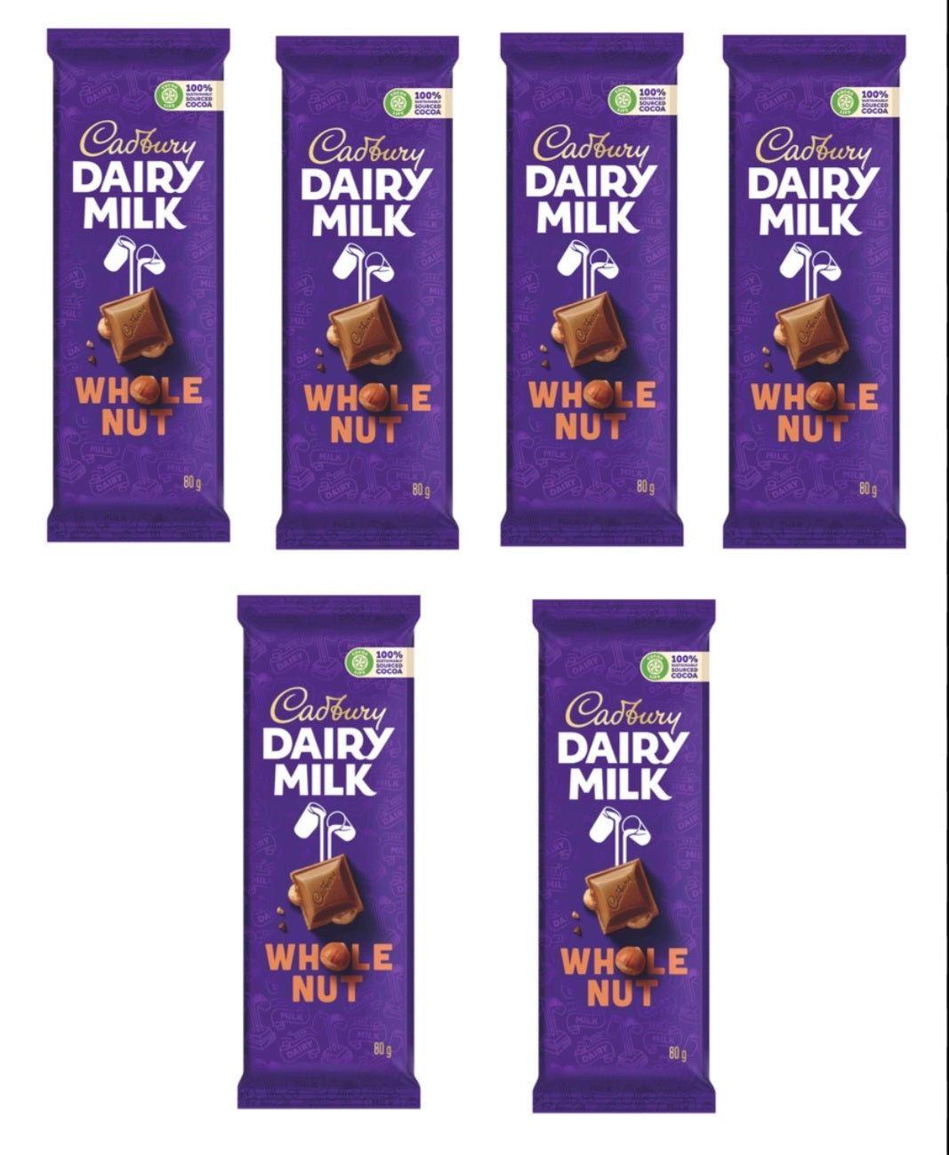 Dairy milk 80gx6 chocolate Whole nut