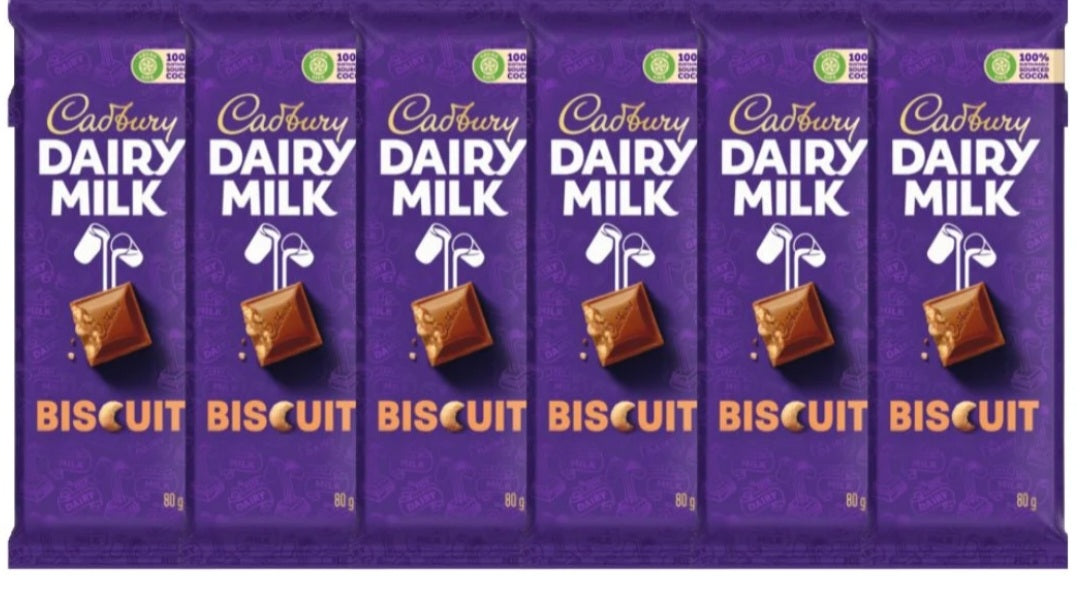 Dairy milk 80gx6 chocolate biscuits