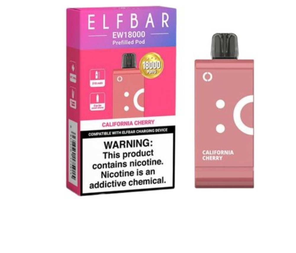 Elf bar ew 18000 puffs pod Calfornia cherry