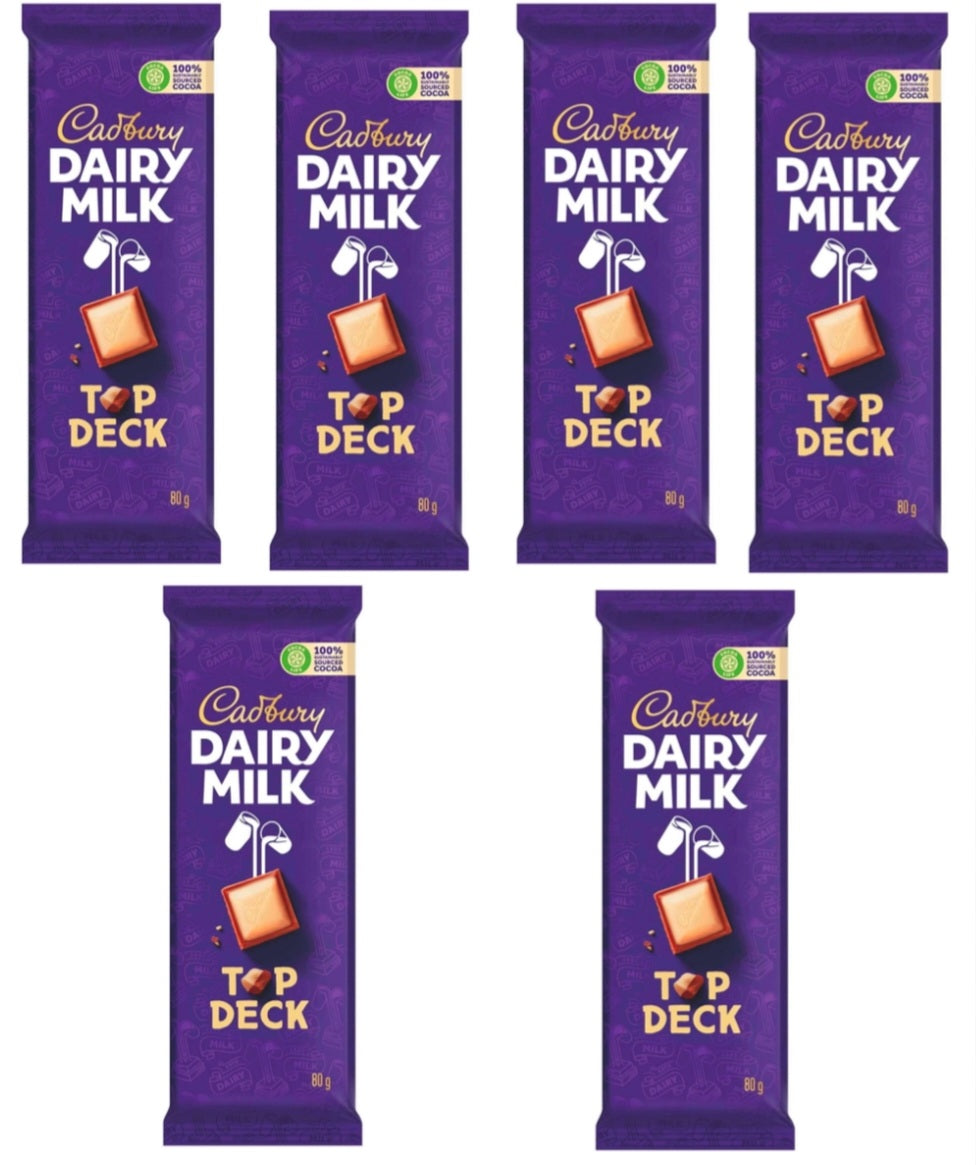 Dairy milk 80gx6 chocolate top deck