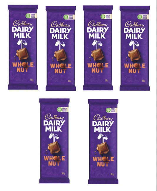 Dairy milk 80gx6 chocolate Whole nut
